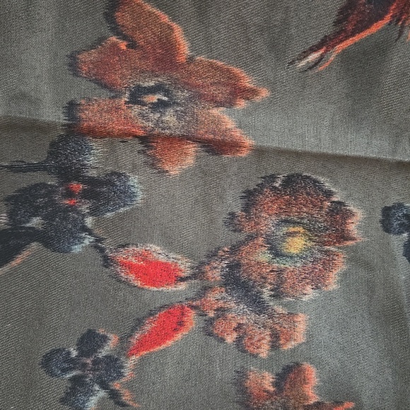 Scotch & Soda High-Rise Flare Pants – Olive Green Floral Print, Women’s Size 10 - Picture 6 of 8